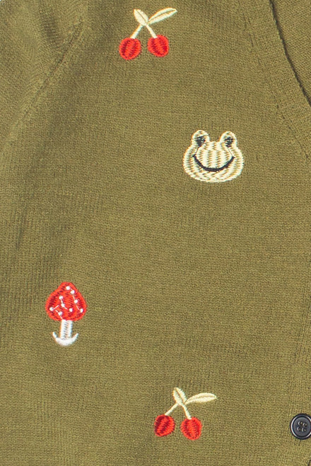 Embroidered Frog Cardigan