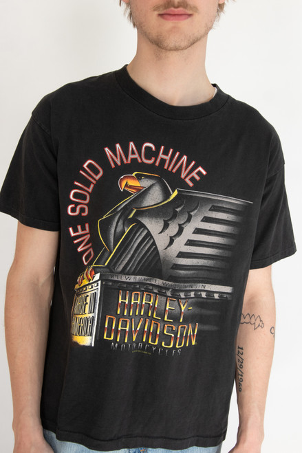 Vintage One Solid Machine Harley Davidson T-Shirt (1994)