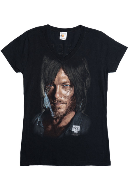 Recycled The Walking Dead "Keep Calm And Hide Behind Daryl" V-Neck T-Shirt
