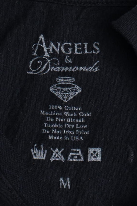 Angels & Diamonds Metallic Crosses V-Neck T-Shirt
