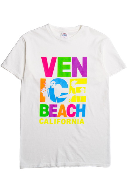 Vintage "Venice Beach California" Neon Print T-Shirt