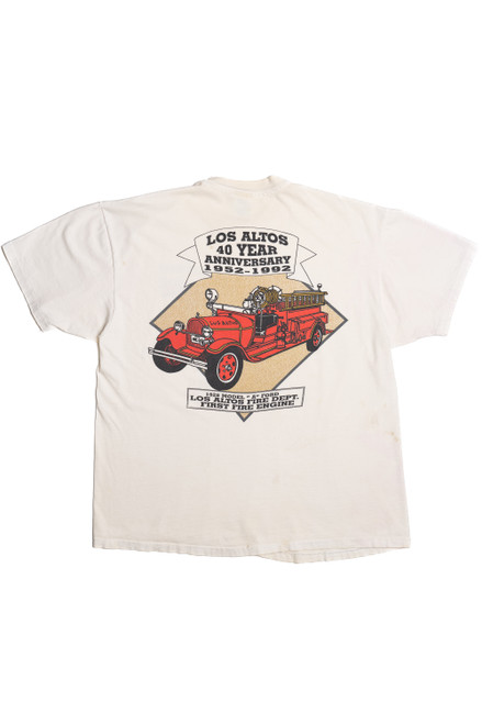 Vintage 1992 Los Altos Fire Department 40 Year Anniversary T-Shirt