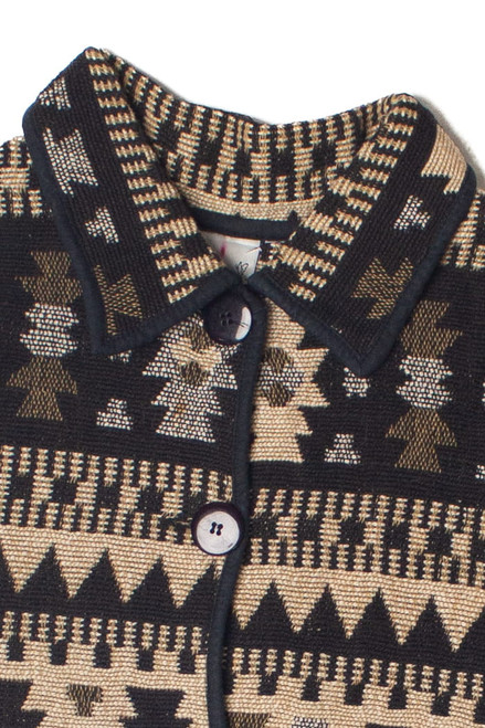Vintage Fashion Bug Geometric Pattern Tapestry Jacket