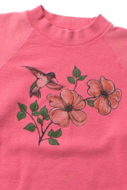 Vintage Pink Hummingbird Sweatshirt (1990s)