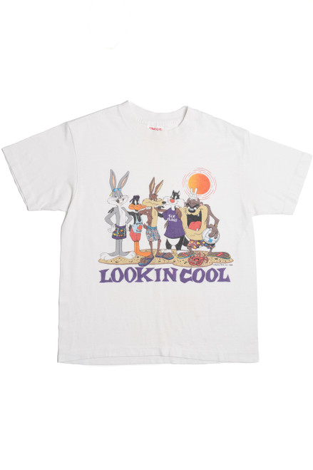 Vintage "Lookin Cool" Looney Tunes At The Beach T-Shirt