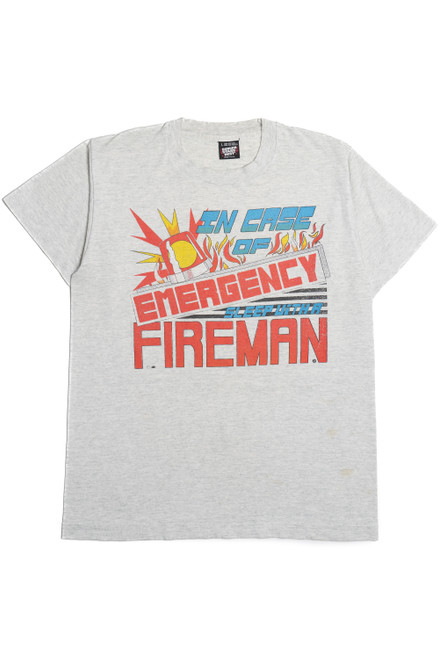 Vintage "In Case Of Emergency Sleep With A Fireman" Screen Stars T-Shirt