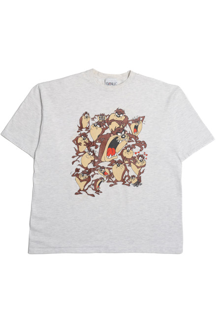 Vintage 1993 Taz Looney Tunes Collage Tasmanian Devil Heavyweight T-Shirt