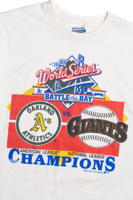 Vintage 1989 "Battle Of The Bay" Oakland A's Vs. Giants World Series T-Shirt