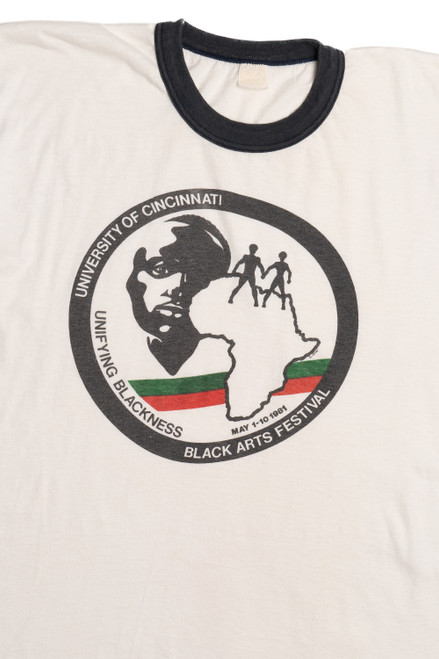 Vintage 1981 University of Cincinnati Black Arts Festival T-Shirt