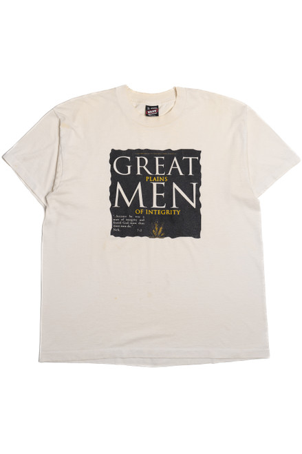 Vintage "Great Plains Men Of Integrity" Religious Verse T-Shirt