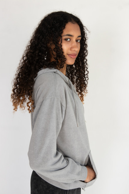 Stone Wash Oversized Zip Up Hoodie