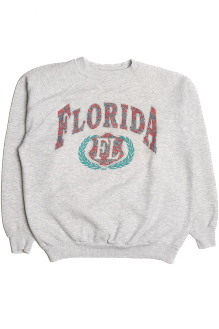 Vintage Florida "FL" Paisley Lettering Raglan Sweatshirt