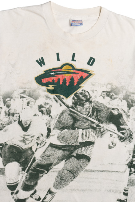 Vintage Minnesota Wild Hockey All Over Print T-Shirt