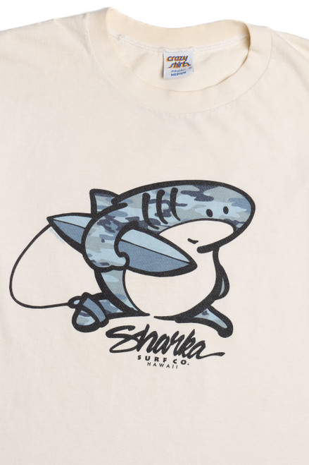 Vintage "Sharka Surf Co." Blue Camo Shark T-Shirt