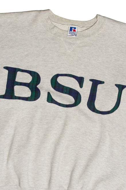 Vintage BSU Flannel Embroidery Sweatshirt