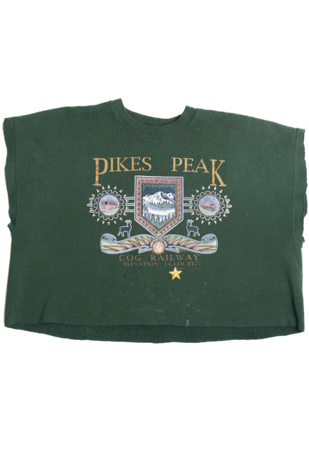 Vintage Boxy "Pikes Peak Cog Railway" Cropped Cutoff Sweatshirt