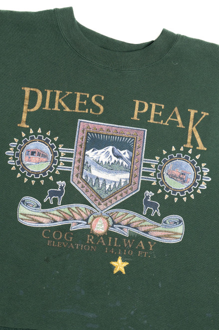 Vintage Boxy "Pikes Peak Cog Railway" Cropped Cutoff Sweatshirt