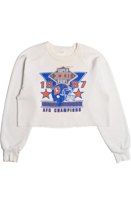 Vintage 1987 Super Bowl XXII "Denver Broncos AFC Champions" Cropped Sweatshirt