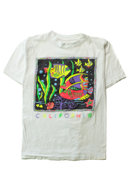 Vintage Neon California Fish T-Shirt (1990s)