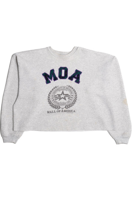 Vintage "MOA" Mall Of America "University Of Shopping" Cropped Sweatshirt