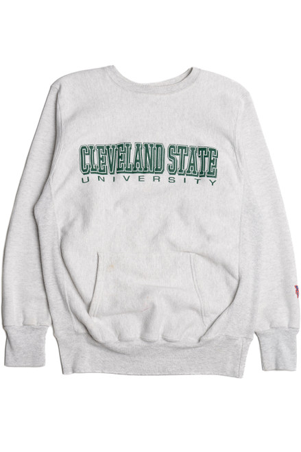Vintage Cleveland State University Kangaroo Pocket Crewneck Sweatshirt