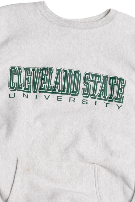 Vintage Cleveland State University Kangaroo Pocket Crewneck Sweatshirt