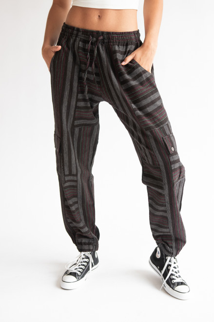 Striped Cargo Joggers