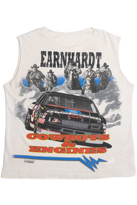 Vintage 1994 Earnhardt "Cowboys & Engines" Cut Off Sleeve T-Shirt
