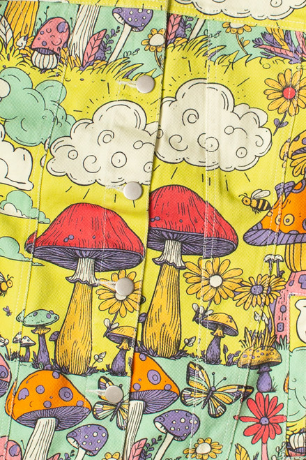 Mushroom Village Printed Denim Jacket