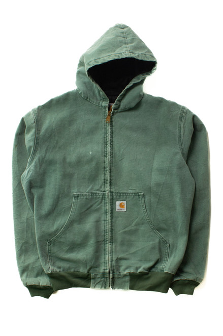 Sage Green Hooded Carhartt Jacket JQ694 (1990s)