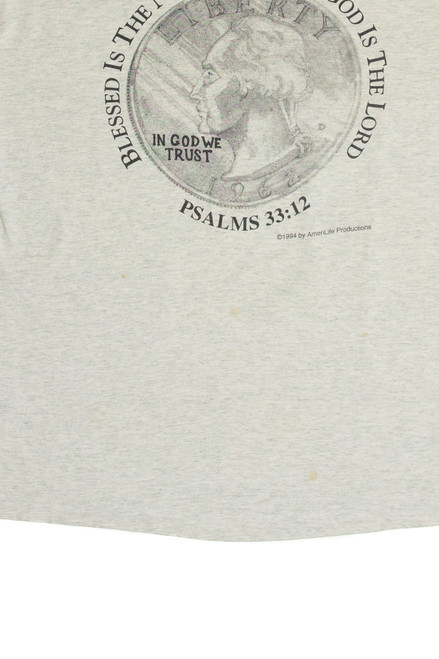 Vintage Psalms 33:12 Quarter T-Shirt 10991