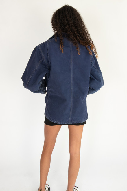 Vintage Distressed Blue Carhartt Chore Coat (1990s)