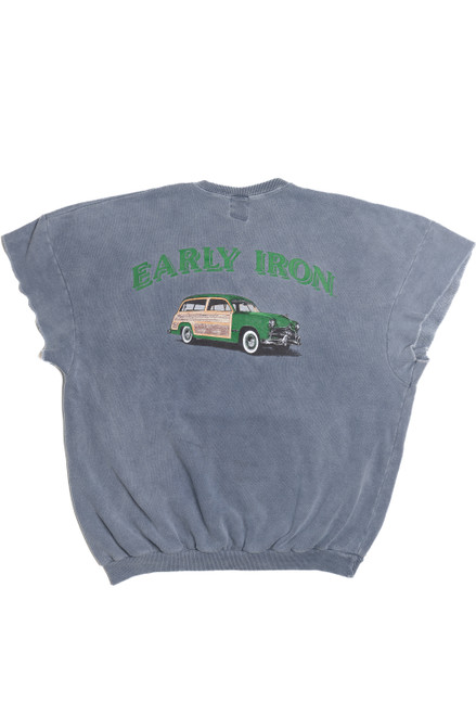 Vintage "Early Iron" Station Wagon Cut Off Sleeve Sweatshirt