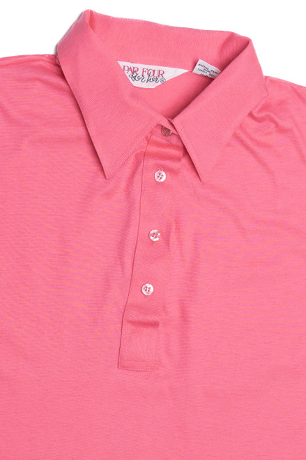 Vintage Blank Pink Par Four For Her Polo Shirt