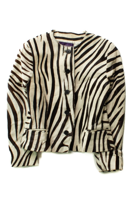 Vintage Ralph Lauren Purple Label Zebra Print Jacket (1990s)