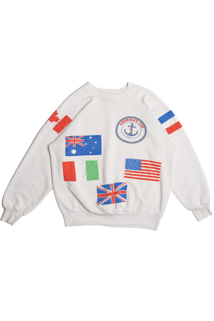 Vintage "America's Cup" Flag Patches Sweatshirt