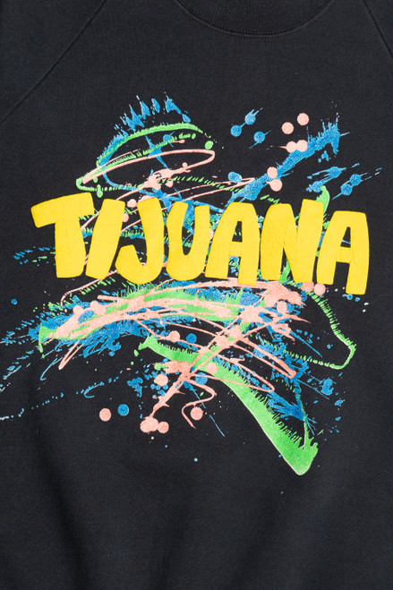 Vintage "Tijuana" Embossed Paint Splatter Sweatshirt