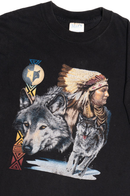 Vintage Wolves & Native Print "Branson, MO" T-Shirt