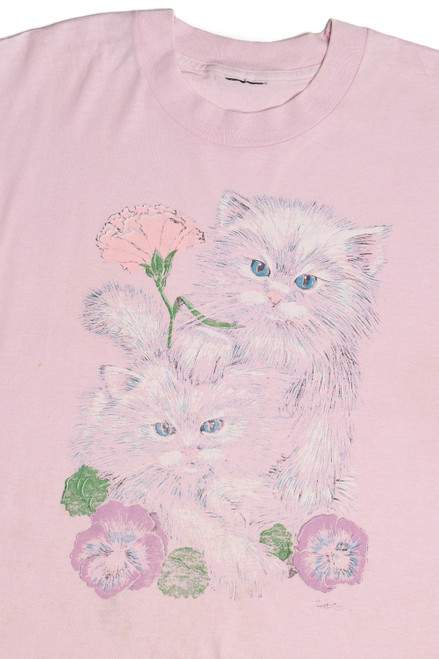 Vintage Cats With Florals T-Shirt