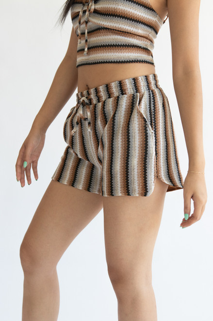 Crochet Stripe Shorts