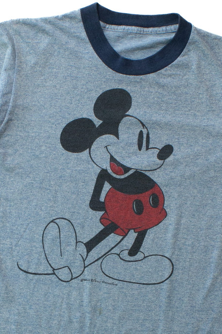 Vintage Blue Mickey Mouse Ringer T-Shirt (1980s)