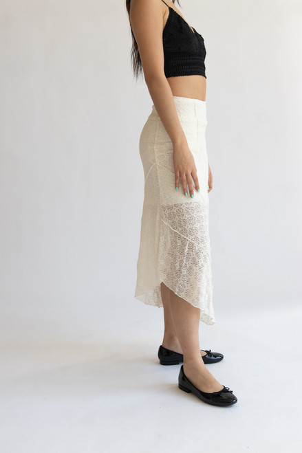 Lace Asymmetrical Skirt  