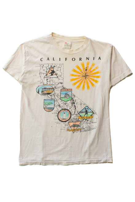 Vintage Map of California T-Shirt (1990s)