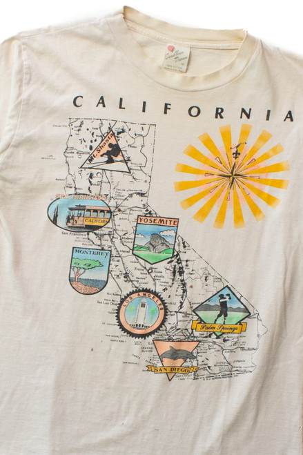 Vintage Map of California T-Shirt (1990s)