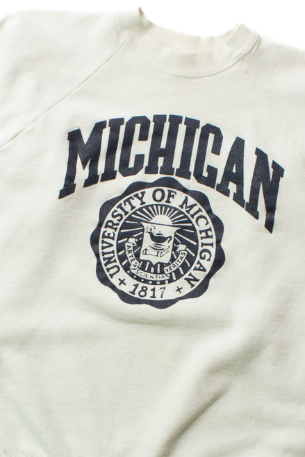 Vintage White University of Michigan Sweatshirt (1990s)