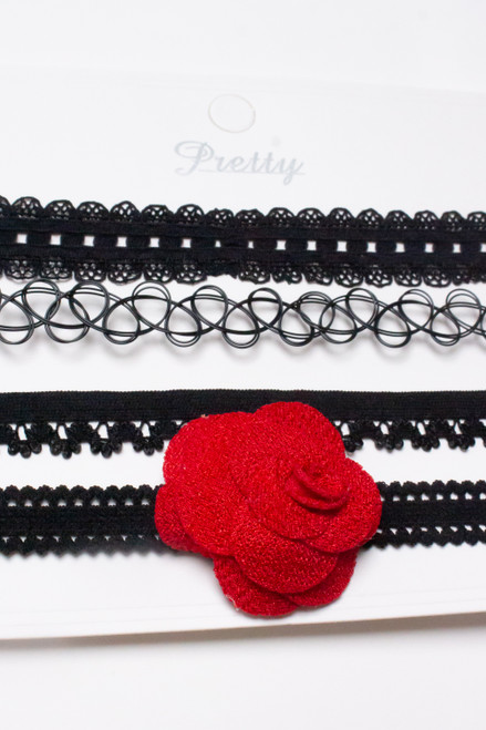 Rose Lace Choker Set