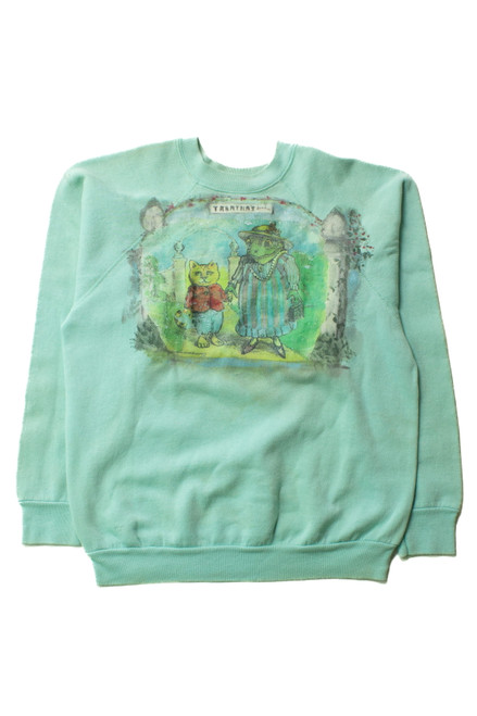 Vintage Tabatha's Frog & Cat Painted Sweatshirt (1990s)