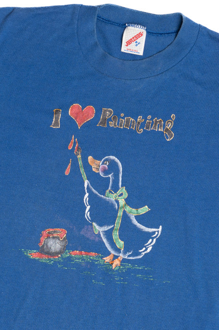 Vintage "I Love Painting" Hand Painted T-Shirt