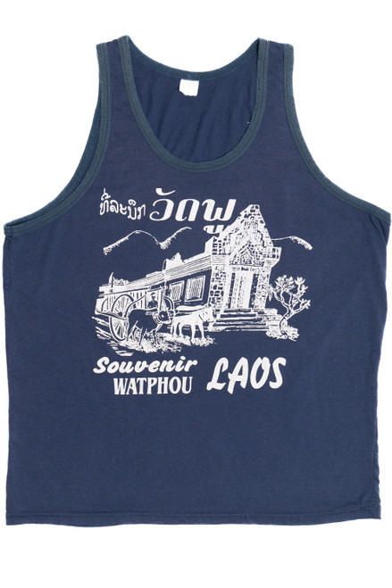 Vintage "Souvenir Watphou Laos" Muscle T-Shirt Tank Top