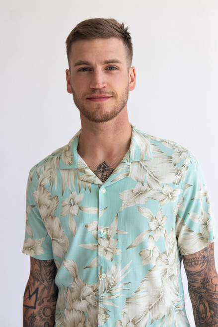 Tropical Mint Button Up Shirt